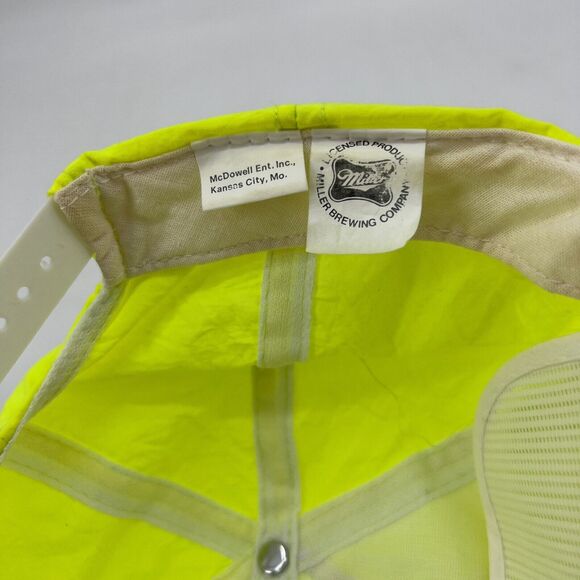 Vintage Miller Genuine Draft Hat Mens Snapback Neon Nylon 90s Trucker Cap MGD - Picture 9 of 13